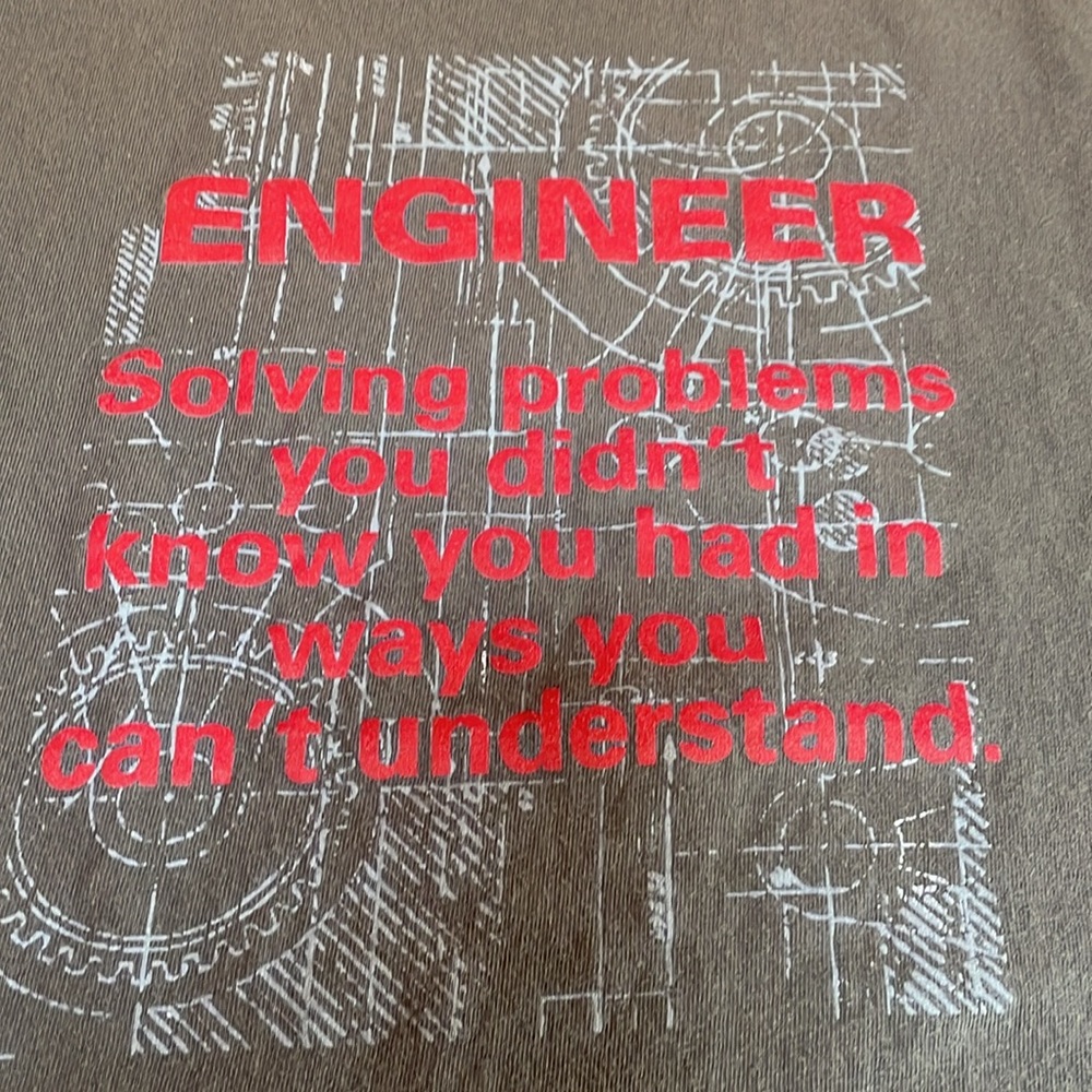 Engineer Solving Problems grey tee XL